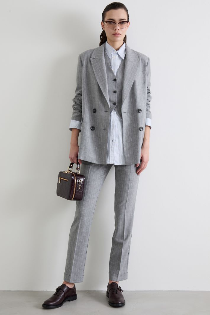 Gilet in tela e twill