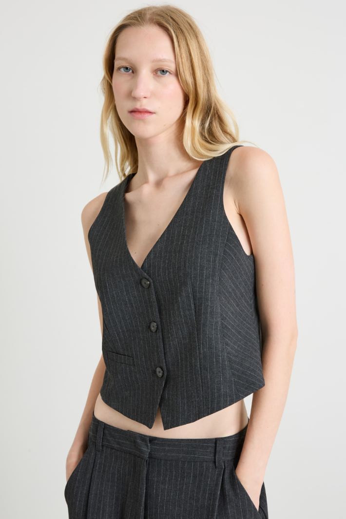Pinstriped short gilet Intrend - 2