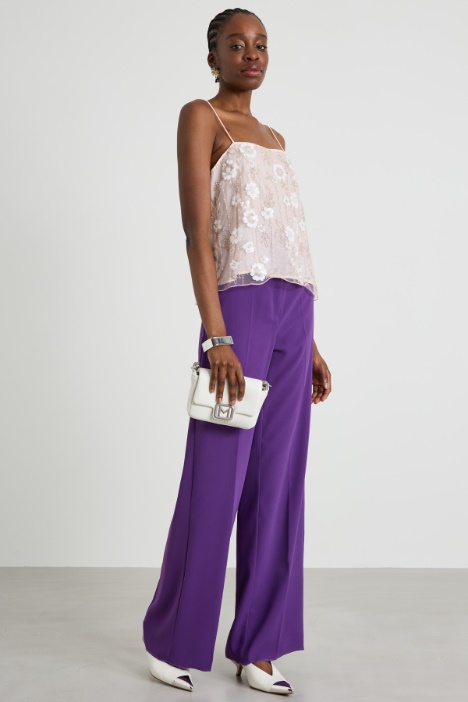 Embroidered tulle top Intrend