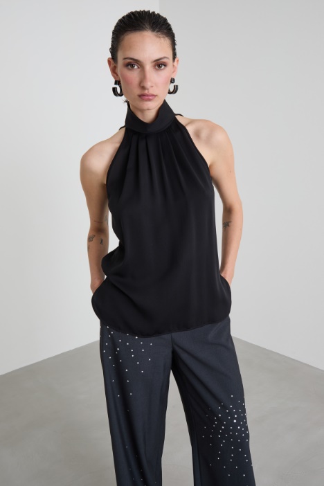 Silk halter neck top Intrend