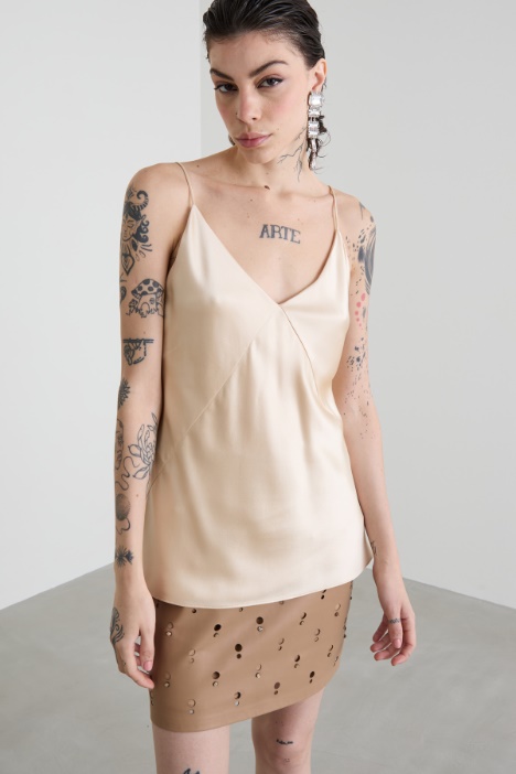 Top sottoveste in raso