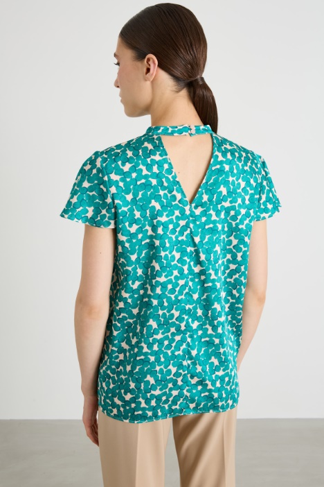 Blusa in twill a fantasia