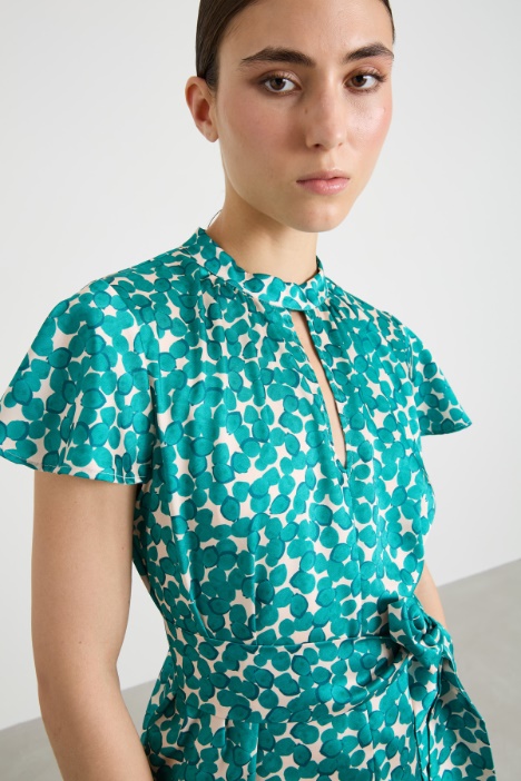 Blusa in twill a fantasia