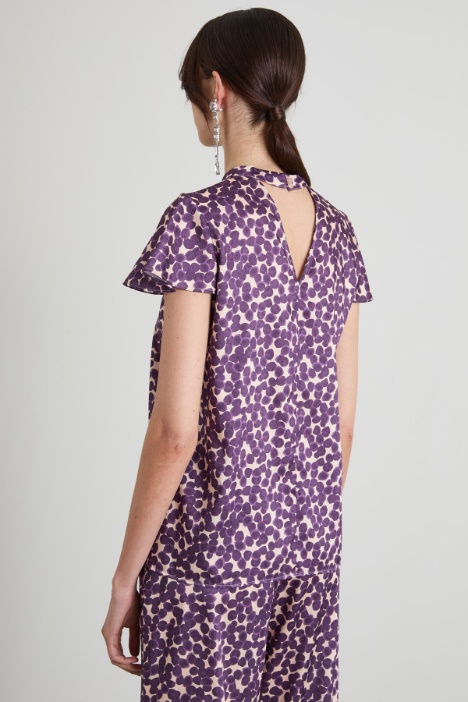 Blusa in twill a fantasia