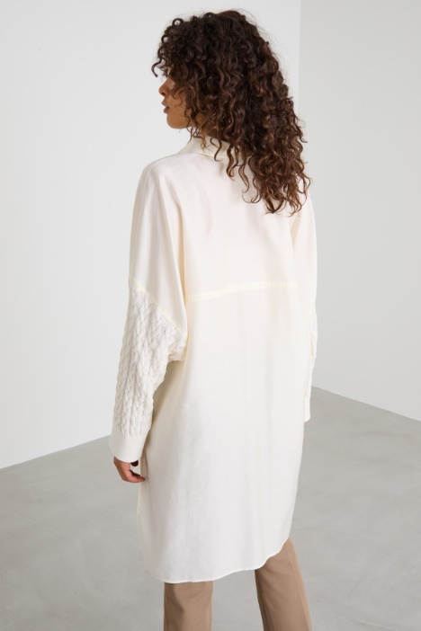 Camicia over in cotone e maglia