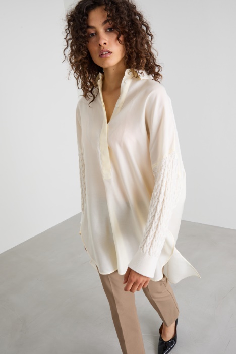 Oversized shirt in knit and cotton Intrend