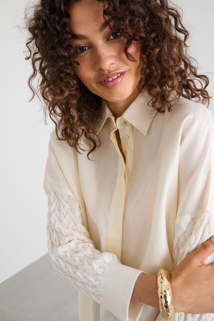Oversized shirt in knit and cotton Intrend - 4