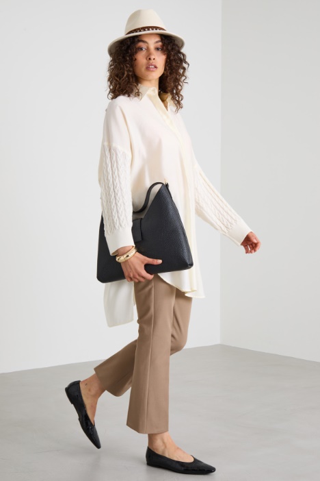 Oversized shirt in knit and cotton Intrend