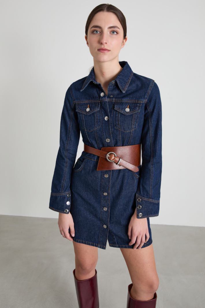 Denim shirt dress Intrend - 2
