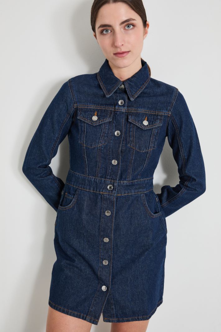 Denim shirt dress Intrend - 4