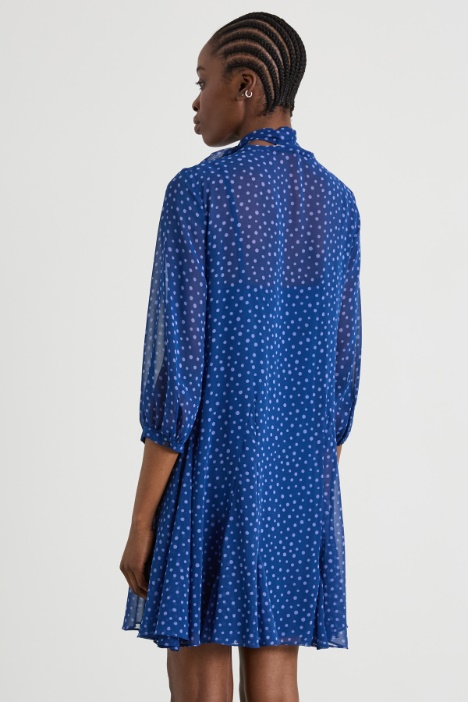 Vestido de georgette de lunares