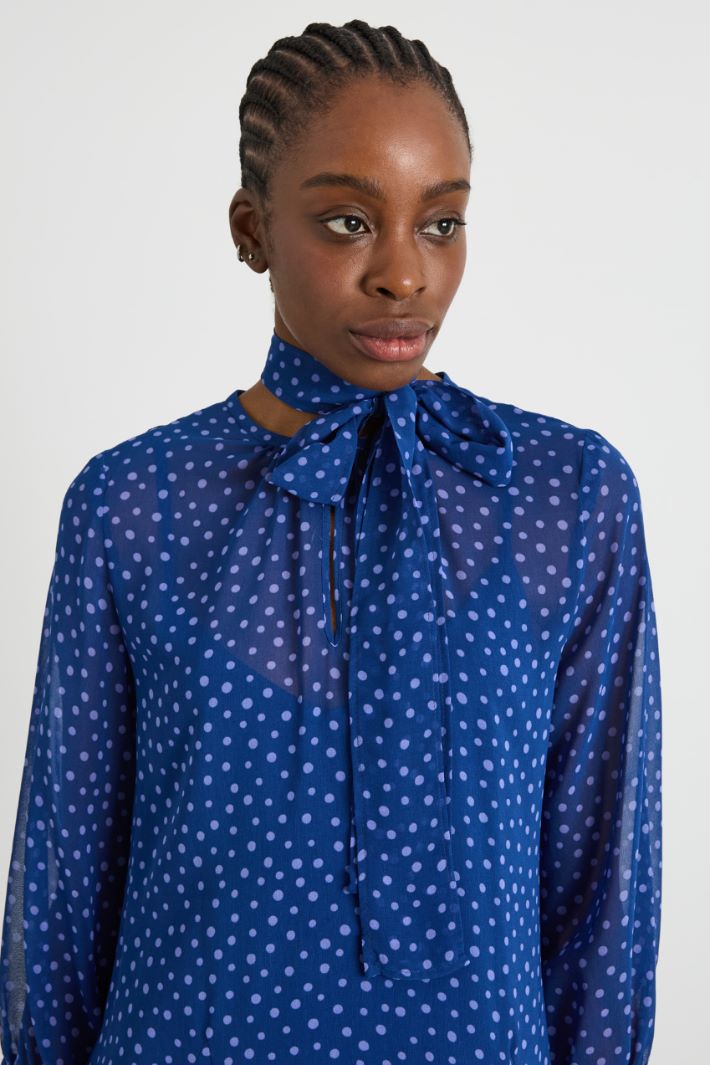 Polka dot georgette dress Intrend - 4