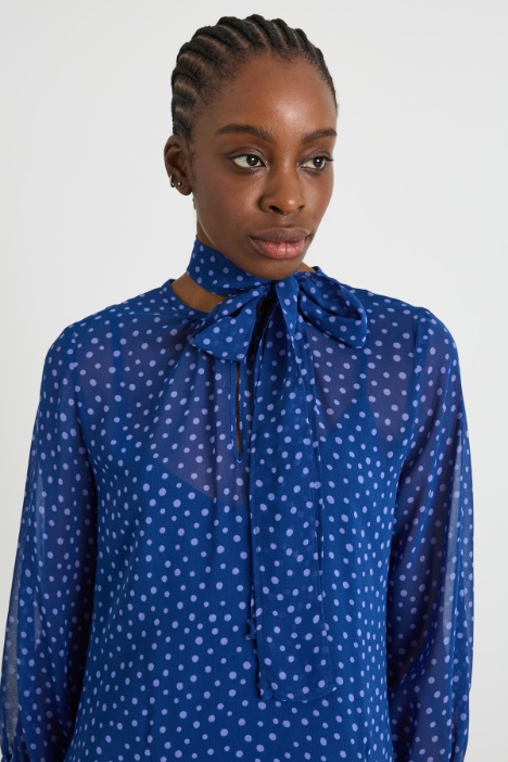 Vestido de georgette de lunares