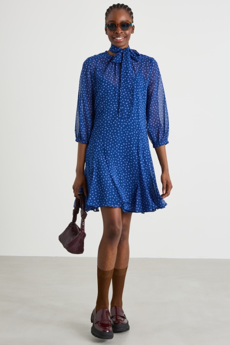 Polka dot georgette dress Intrend