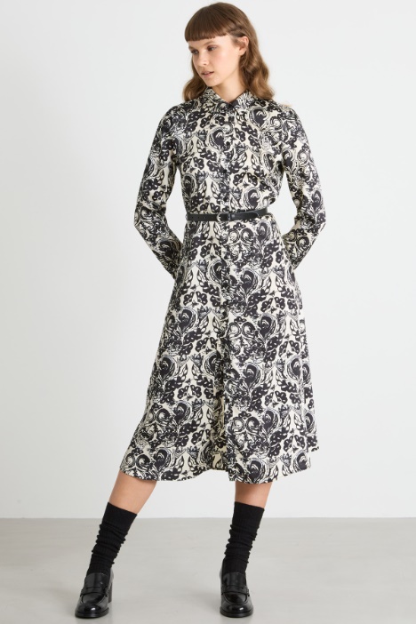 Twill shirt dress with sash Intrend
