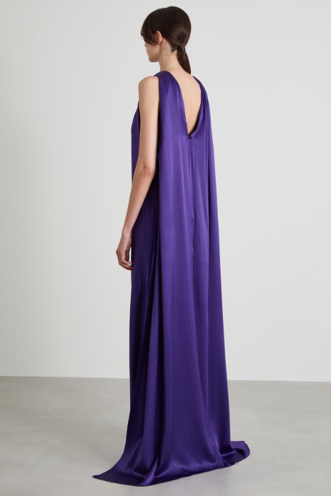 Abito lungo in raso di seta