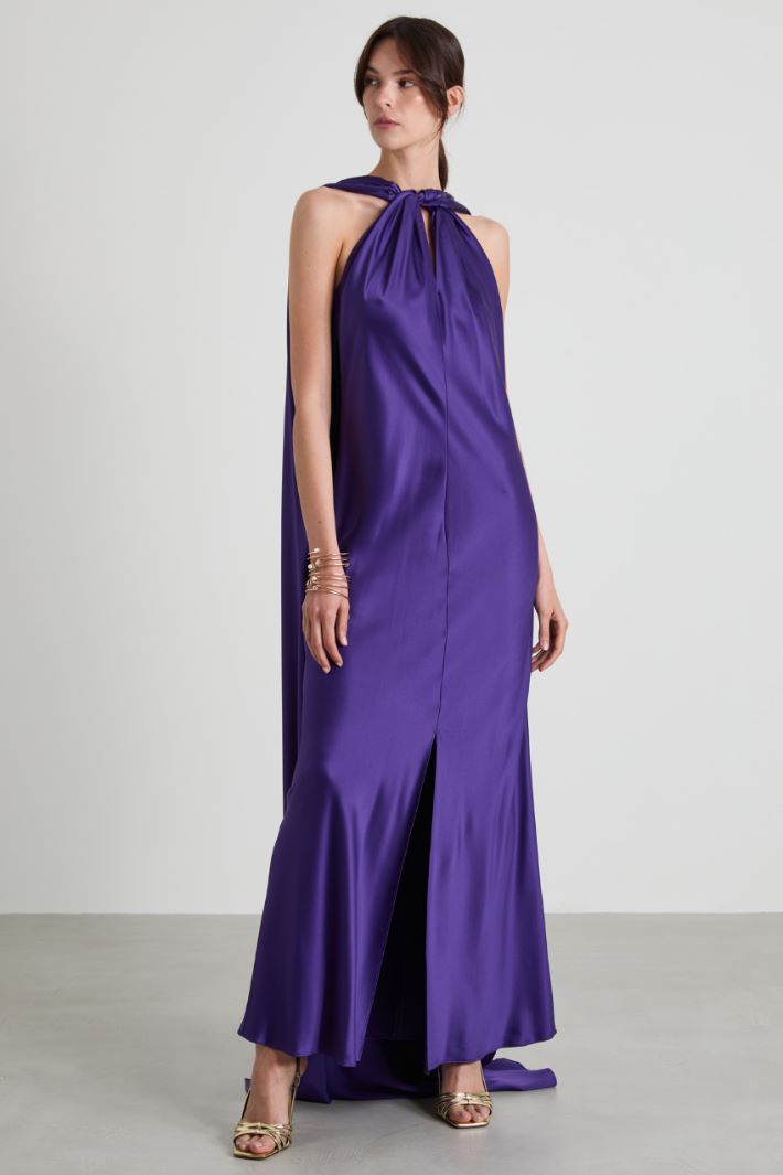 Long silk-satin dress Intrend - 2