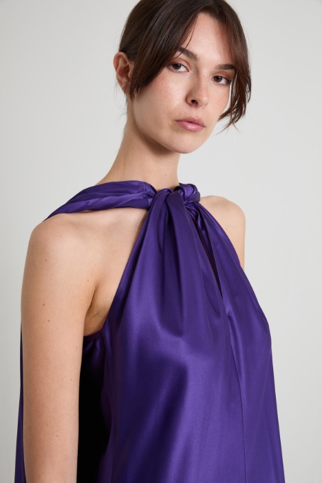 Abito lungo in raso di seta