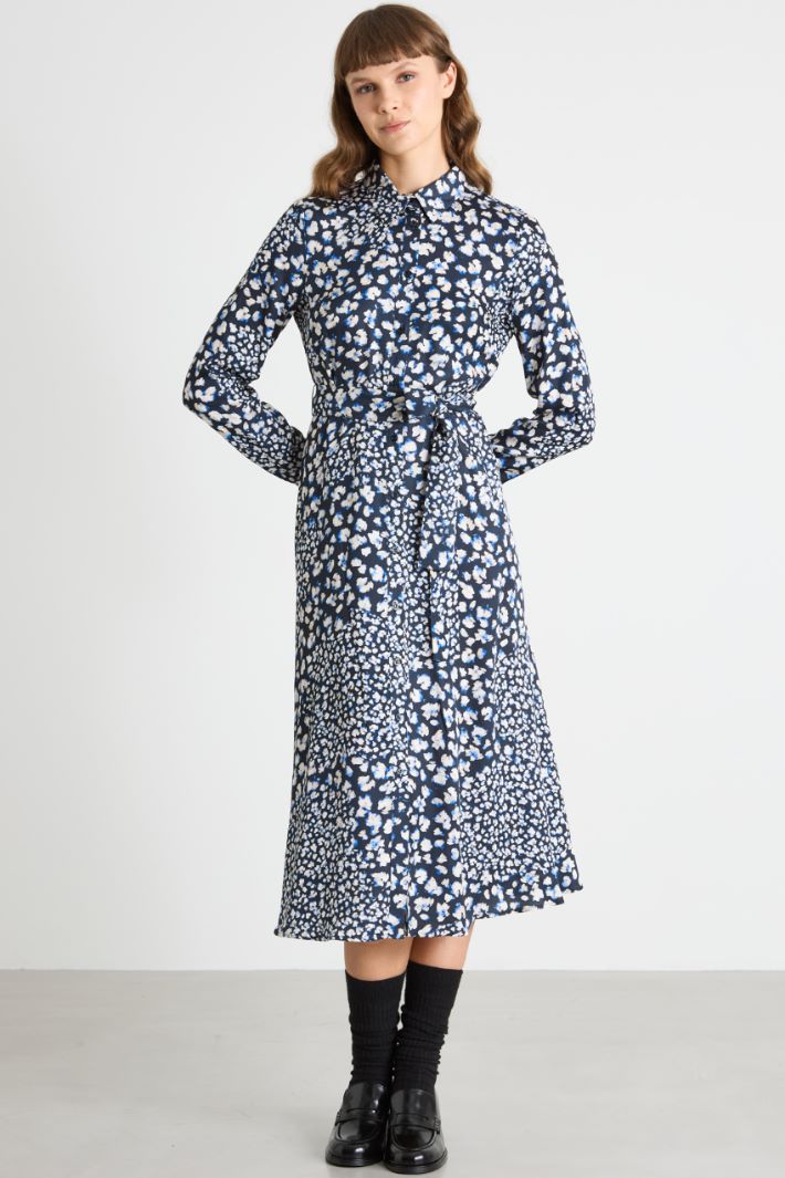 Twill shirt dress with sash Intrend - 2