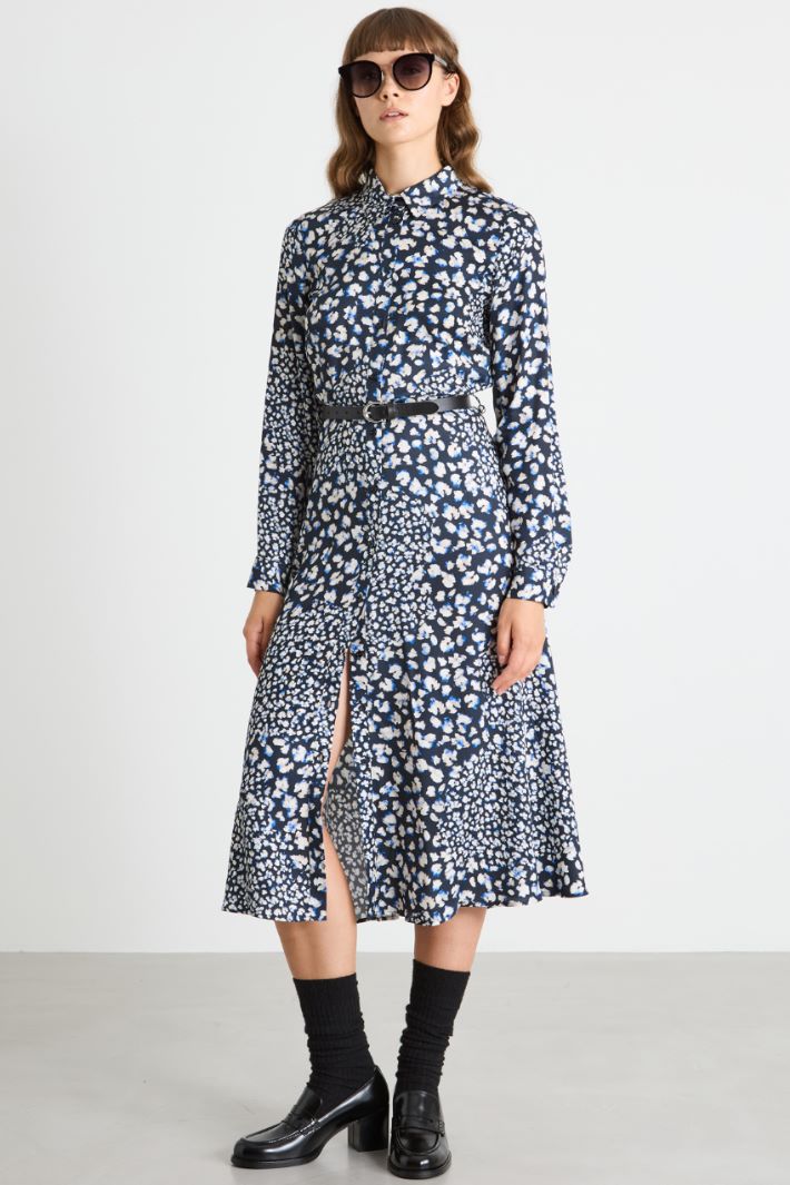 Twill shirt dress with sash Intrend