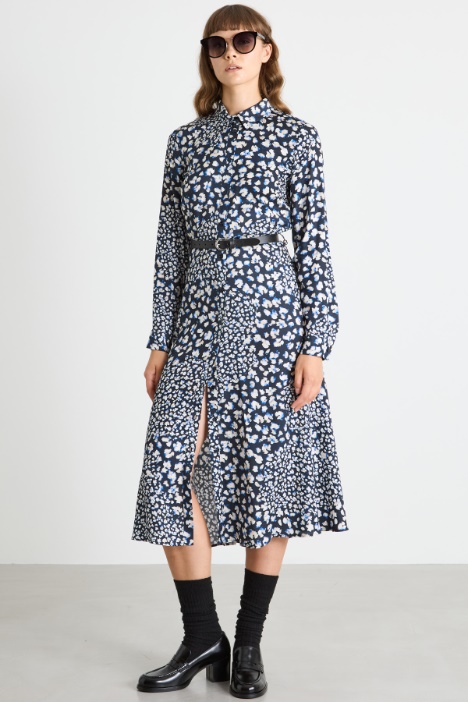Twill shirt dress with sash Intrend