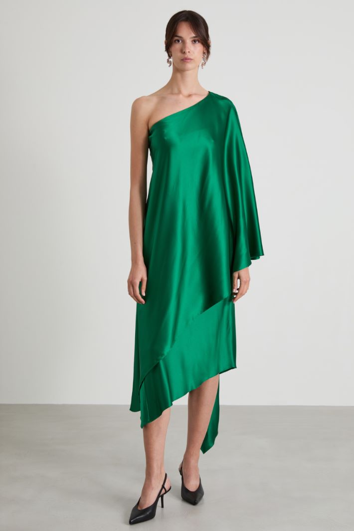 One-shoulder silk dress Intrend - 2