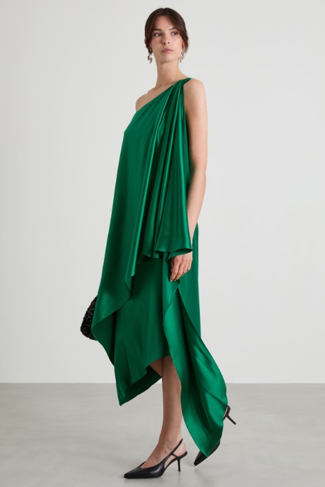 One-shoulder silk dress Intrend