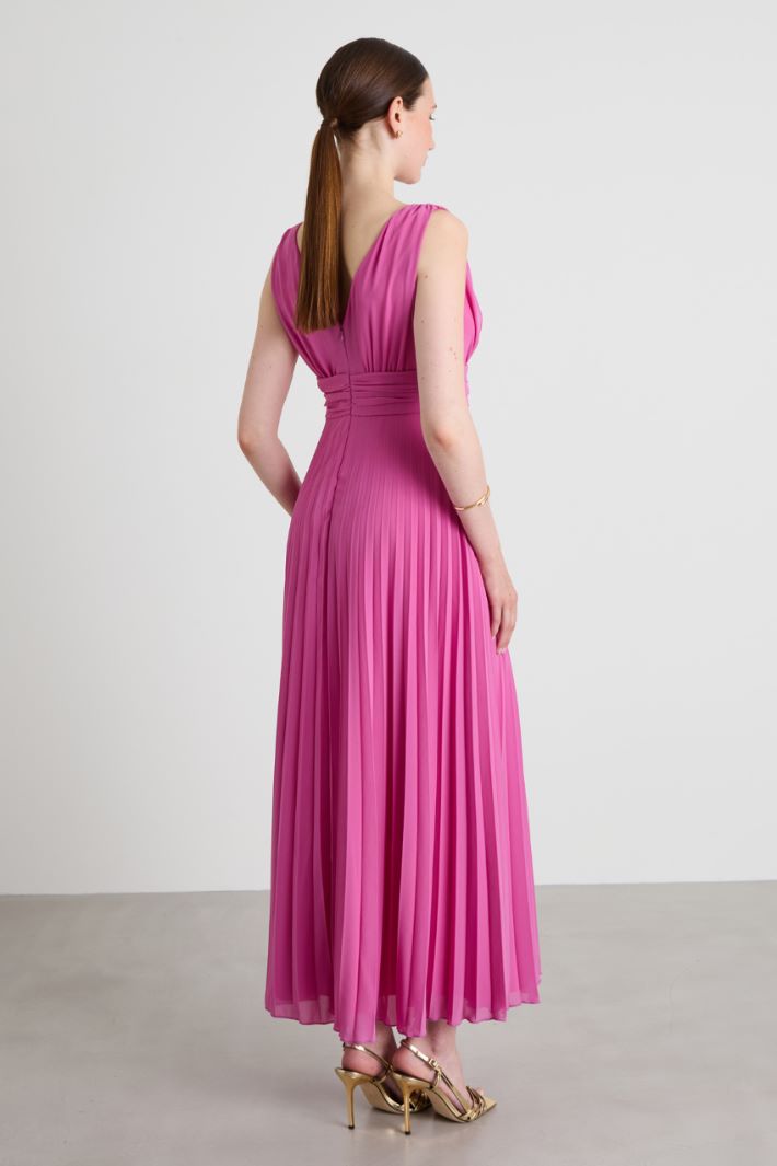 Pleated long georgette dress Intrend - 3