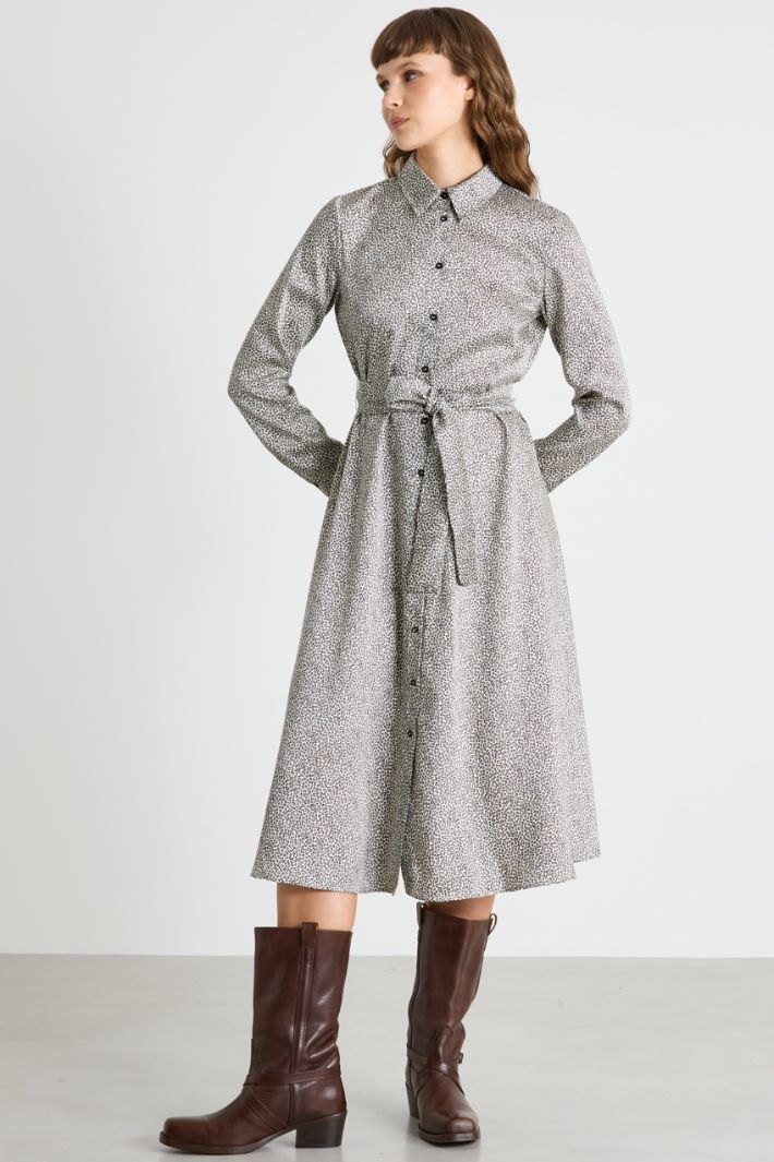 Twill shirt dress with sash Intrend - 2