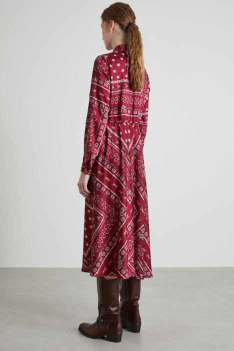 Vestido camisero de sarga con cinturón