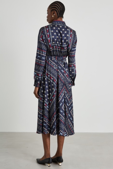 Vestido camisero de sarga con cinturón