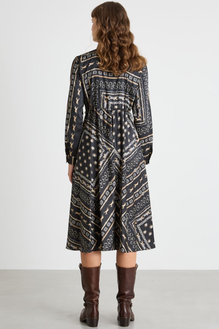 Belted twill shirt dress Intrend - 4