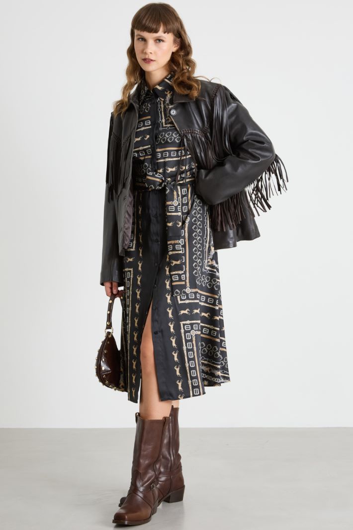 Belted twill shirt dress Intrend