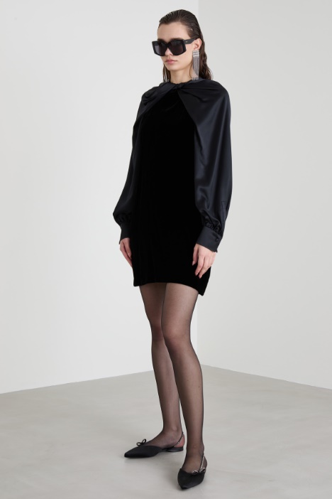 Velvet and satin dress Intrend