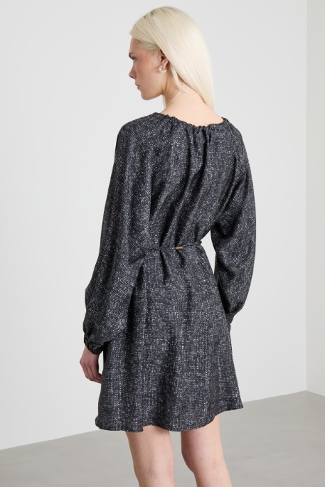 Abito corto in twill stampato