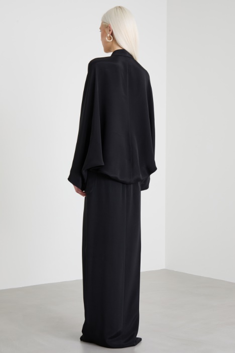 Abito lungo chemisier in seta