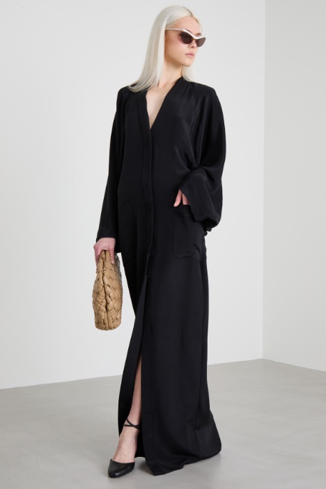 Long silk shirt dress Intrend