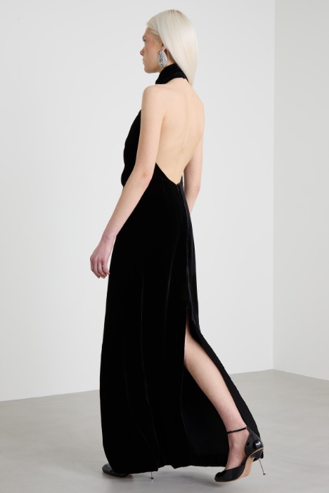 Abito lungo in velluto