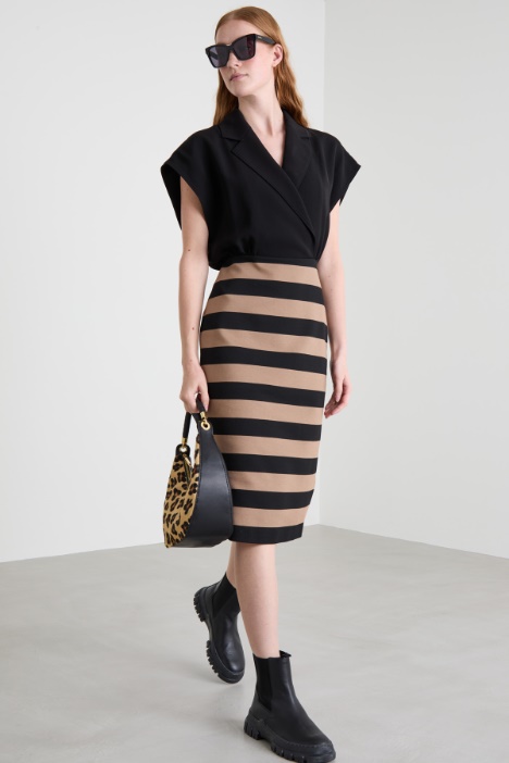 Midi dress in jersey and cady Intrend
