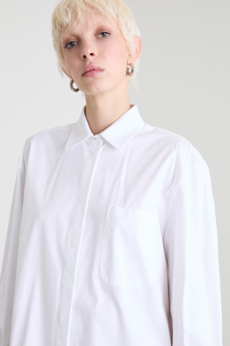 Vestido camisero de sarga