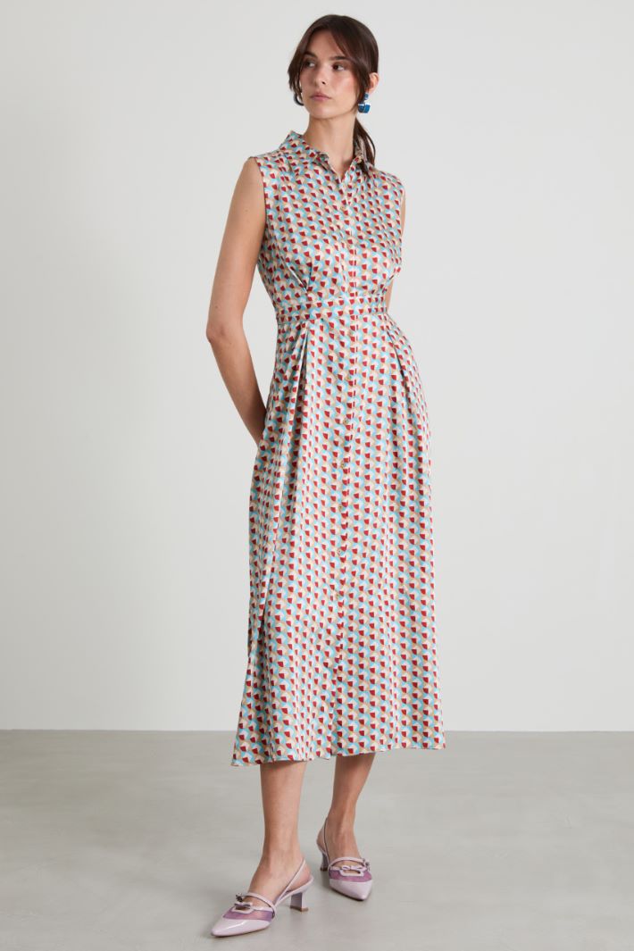 Patterned twill shirt dress Intrend - 2