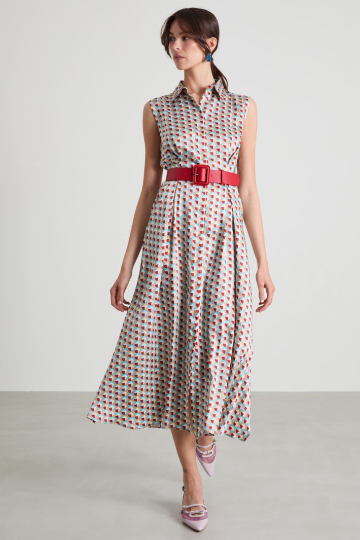 Patterned twill shirt dress Intrend