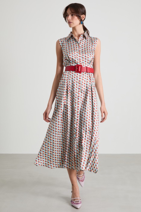 Patterned twill shirt dress Intrend