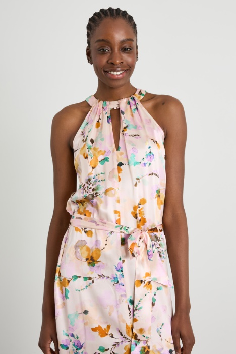 Vestido de sarga de seda