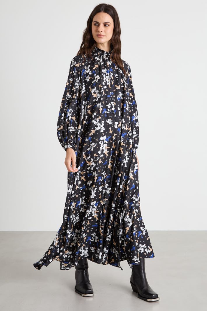 Abito ampio in twill di seta Intrend - 2