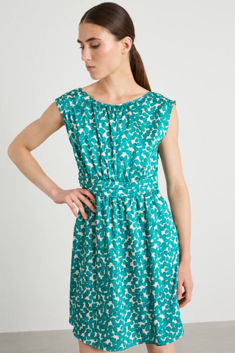 Vestido de sarga estampada