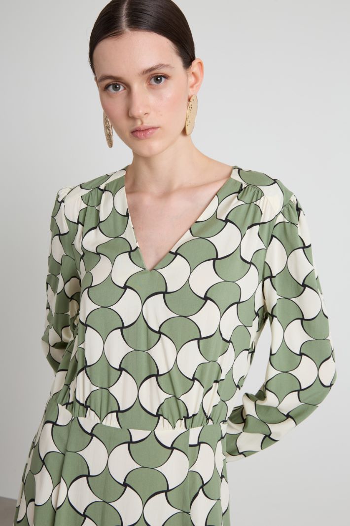Geometric-patterned dress Intrend - 4
