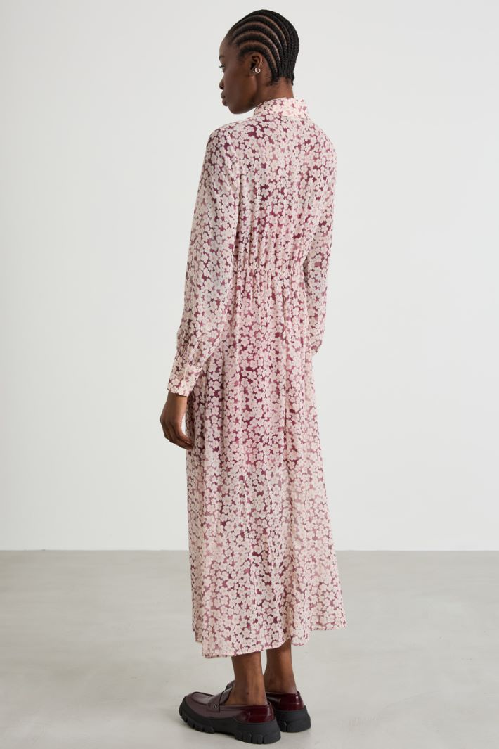 Floral crepon shirt dress Intrend - 3
