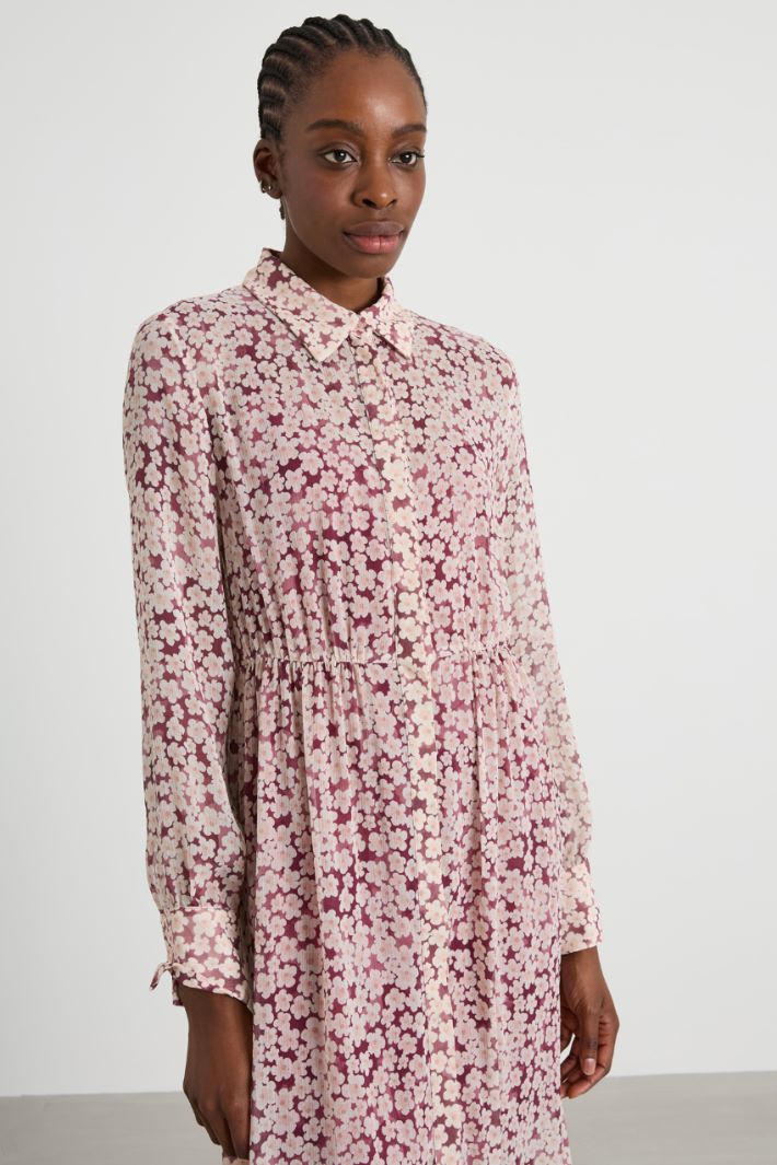 Floral crepon shirt dress Intrend - 4