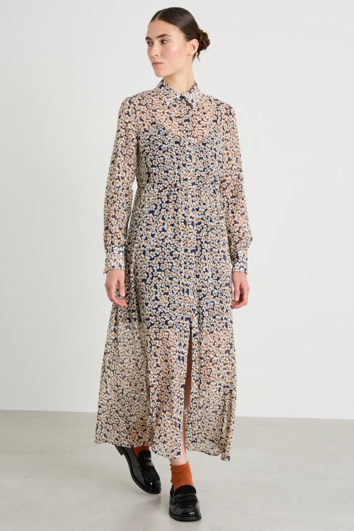Floral crepon shirt dress Intrend - 2